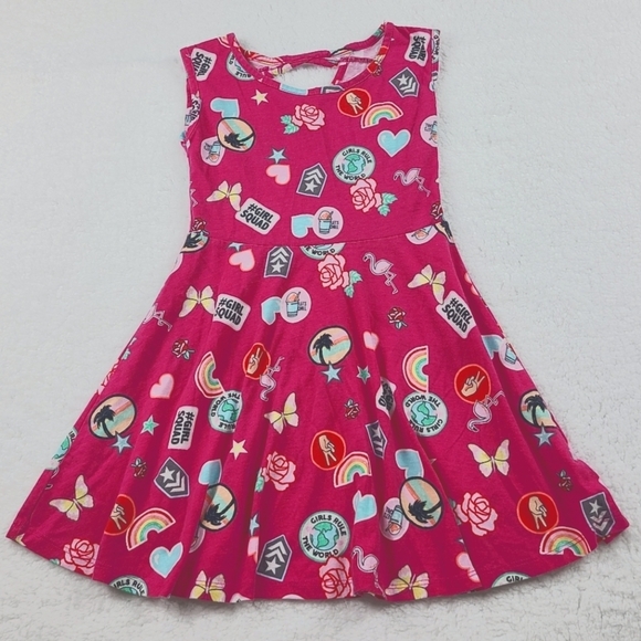 The Childrens Place Girls Dark Pink Gray Dresses Size Small 5/6 - Picture 2 of 12